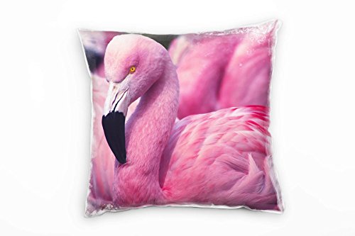 Paul Sinus Art Tiere, Flamingo, pink Deko Kissen 40x40cm für Couch Sofa Lounge Zierkissen - Dekoration zum Wohlfühlen von Paul Sinus Art