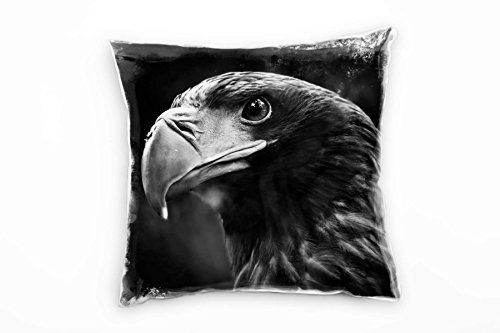 Paul Sinus Art Tiere, Seeadler, grau Deko Kissen 40x40cm für Couch Sofa Lounge Zierkissen - Dekoration zum Wohlfühlen von Paul Sinus Art