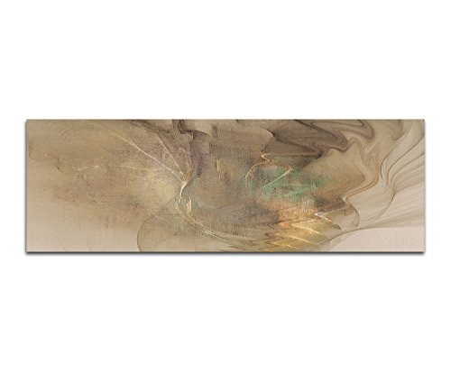 Paul Sinus Art Traum ohne Gesicht - Abstrakt462_150x50cm Leinwandbild beige XXL Kunstdruck fertig auf Keilrahmen großes Wandbild von Paul Sinus Art