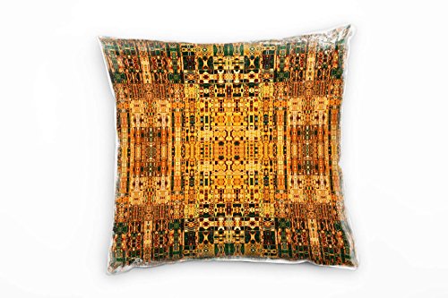 Paul Sinus Art Vintage, braun, Gold, grün, orange, Muster Deko Kissen 40x40cm für Couch Sofa Lounge Zierkissen - Dekoration zum Wohlfühlen von Paul Sinus Art