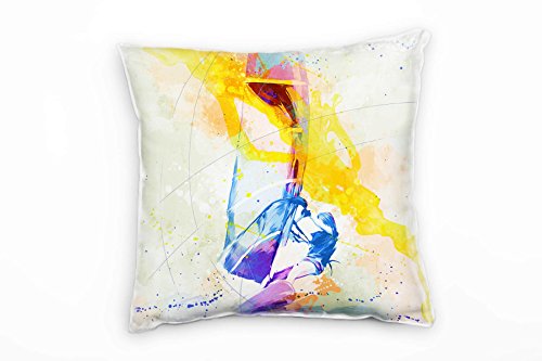 Paul Sinus Art Windsurfer Deko Kissen mit Füllung 40x40cm für Couch Sofa Lounge Zierkissen - Dekoration zum Wohlfühlen von Paul Sinus Art