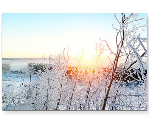 Paul Sinus Art Winterlandschaft – Frost - Leinwandbild 120x80cm von Paul Sinus Art