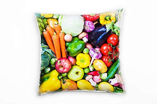 Paul Sinus Art künstlerische Fotografie, Gemüse, Obst, bunt Deko Kissen 40x40cm für Couch Sofa Lounge Zierkissen - Dekoration zum Wohlfühlen von Paul Sinus Art