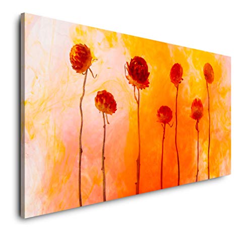 Paul Sinus Art rote Blumen 120x 60cm Panorama Leinwand Bild XXL Format Wandbilder Wohnzimmer Wohnung Deko Kunstdrucke von Paul Sinus Art