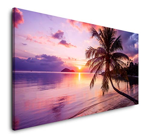 Paul Sinus Art schöner Sonnenuntergang 120x 60cm Panorama Leinwand Bild XXL Format Wandbilder Wohnzimmer Wohnung Deko Kunstdrucke von Paul Sinus Art