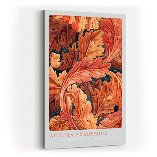 Paul Sinus Kunstdruck 40x60cm Autumn Arabesque herbstliche Blätterpracht in warmen Orange- und Brauntönen mit Ornamentstruktur von Paul Sinus Art