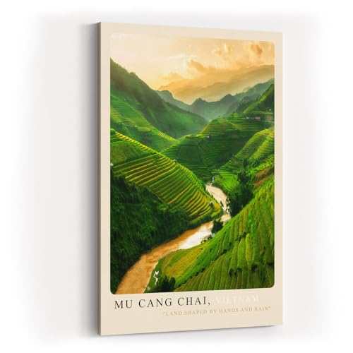 Paul Sinus Wandbild 60x90cm Mu Cang Chai Vietnam Reisterrassen Natur Landschaft Sonnenuntergang von Paul Sinus Art