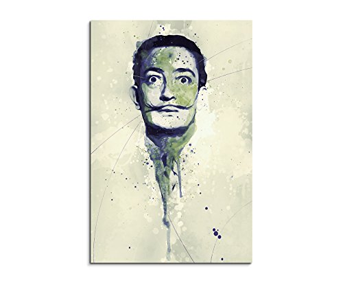 Salvador Dali Splash 90x60cm - Splash Art Paul Sinus Wandbild auf Leinwand Graffiti Street Art Aquarelle Kunst Leinwandbild Malerei von Paul Sinus Art