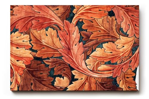Sinus Art Wandbild 120x80cm Dynamisches Blattmotiv in warmen Rottönen auf dunklem Hintergrund in ornamentaler Form von Paul Sinus Art