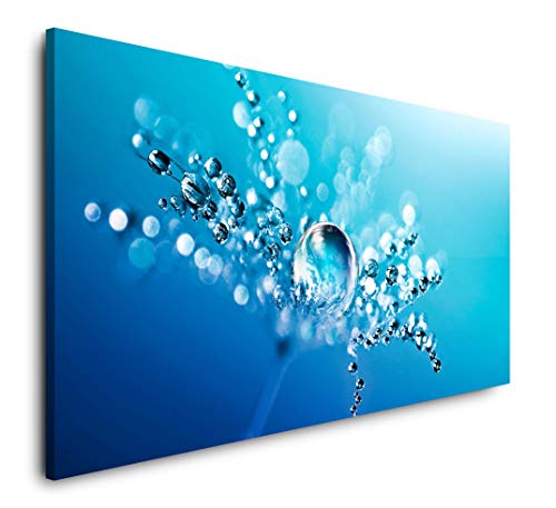 Wassertropfen an Pflanzen 120x 60cm Panorama Leinwand Bild XXL Format Wandbilder Wohnzimmer Wohnung Deko Kunstdrucke von Paul Sinus Art