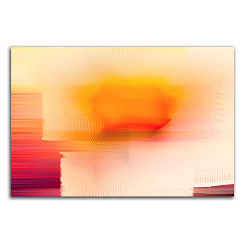 Zarte Hoffnung - orange Rotnuancen - Abstraktes Bild auf Leinwand Abstrakt177_cm_dekoratives LeinLeinwandbild Leinwandbild 60x80cm schlicht stilvoll zeitlose Wohraumdeko TOP Kunstdruck Eyecatcher Design von Paul Sinus Art