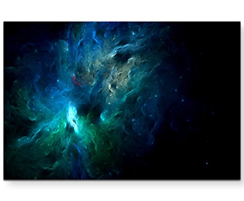Paul Sinus Art abstraktes Bild – Universum in Blautönen - Leinwandbild 120x80cm von Paul Sinus Art