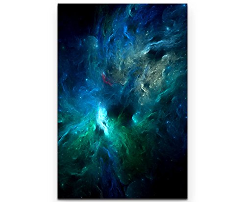 Paul Sinus Art abstraktes Bild – Universum in Blautönen - Leinwandbild 90x60cm von Paul Sinus Art