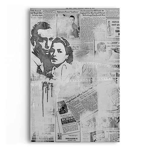 Casablanca Humphrey Bogart Schwarz Weiß Zeitungsartikel Kunstvoll von Paul Sinus