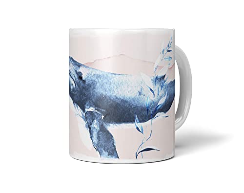 Dekorative Tasse mit schönem Motiv Wal Buckelwal Blau Wasserfarben Aquarell von Paul Sinus