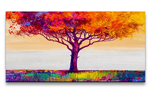Paul Sinus Leinwandbild 120x60cm Bunter Baum Farbenfroh Malerisch Kunstvoll Farben von Paul Sinus