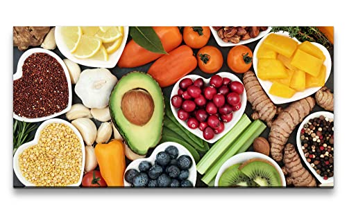 Paul Sinus Leinwandbild 120x60cm Essen Früchte Gesund Küche Obst Vegan Farbenfroh von Paul Sinus