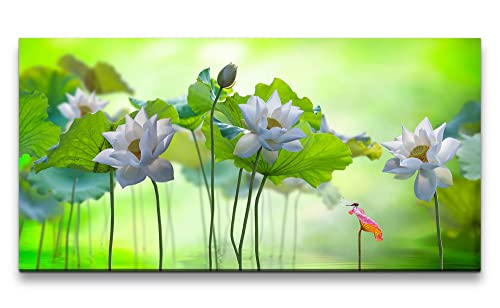 Paul Sinus Leinwandbild 120x60cm Lotus Blumen Wasser Teich Natur Schön Kunstvoll von Paul Sinus