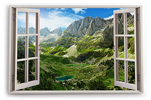 Paul Sinus Bilder Fensterblick 120x80cm Albanische Alpen Prokletije Gebirge Berge Natur Sonnenschein Kunstdruck Wanddeko Wand Wohnzimmer von Paul Sinus