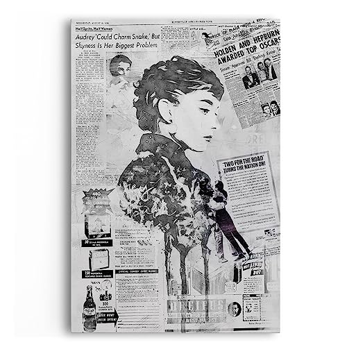 Paul Sinus Hollywood Star Audrey Hepburn alter Zeitungsartikel Kunstvoll Schwarz Weiß von Paul Sinus