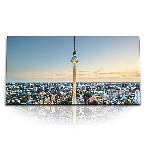 Paul Sinus Kunstdruck Bilder 120x60cm Berliner Fernsehturm Berlin Deutschland Sonnenuntergang von Paul Sinus