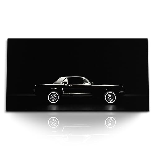 Paul Sinus Kunstdruck Bilder 120x60cm Ford Mustang 66 Schwarz Oldtimer Muscle Car von Paul Sinus