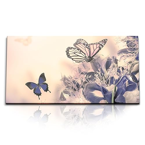 Paul Sinus Kunstdruck Bilder 120x60cm Frühling Schmetterlinge Blumen Blüten Sonnenschein von Paul Sinus