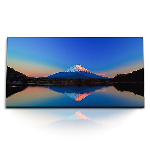 Paul Sinus Kunstdruck Bilder 120x60cm Fuji Berg Japan Vulkan Abenddämmerung Natur Meer von Paul Sinus