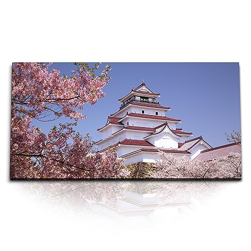 Paul Sinus Kunstdruck Bilder 120x60cm Japanischer Tempel Japan Kirschblüten Kloster von Paul Sinus