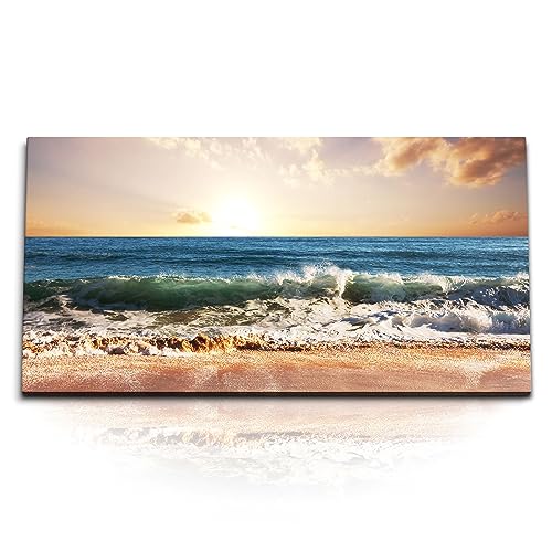 Paul Sinus Kunstdruck Bilder 120x60cm Meer Strand Wellen Sonnenuntergang Horizont von Paul Sinus