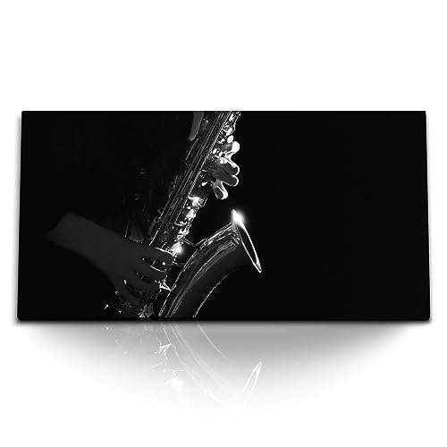 Paul Sinus Kunstdruck Bilder 120x60cm Saxophon Jazz schwarzer Hintergrund Musik von Paul Sinus