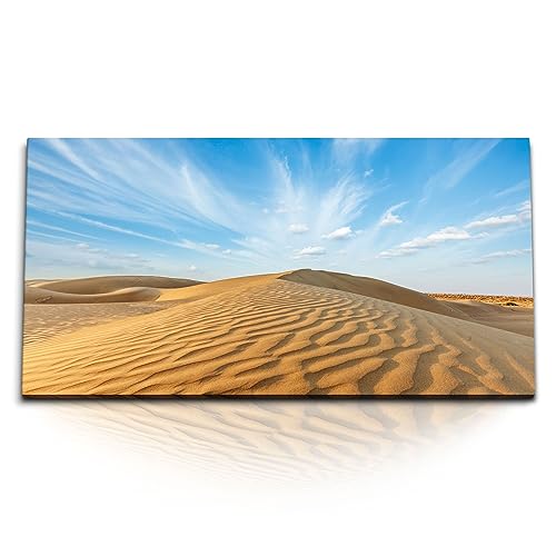 Paul Sinus Kunstdruck Bilder 120x60cm Wüste Sanddünen Sahara Sand blauer Himmel von Paul Sinus
