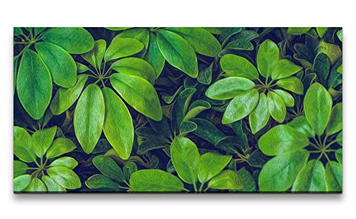 Paul Sinus Leinwandbild 120x60cm Grüne Blätter Pflanzen Kunstvoll Dekorativ Natur von Paul Sinus
