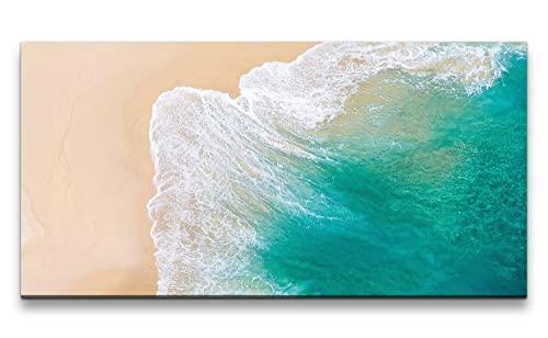 Paul Sinus Leinwandbild 120x60cm Meer von Oben Vogelperspektive Welle Strand Atemberaubend von Paul Sinus
