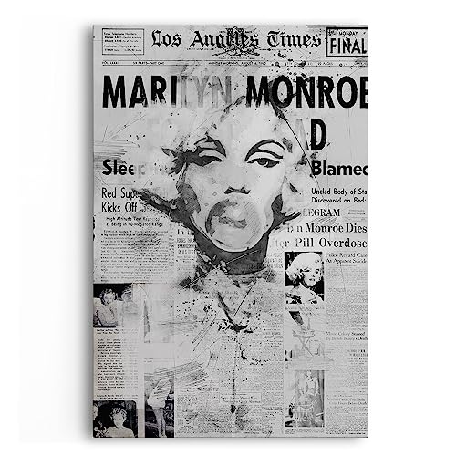 Paul Sinus Marilyn Monroe Schwarz Weiß Porträt Newspaper Art Hollywood Star von Paul Sinus