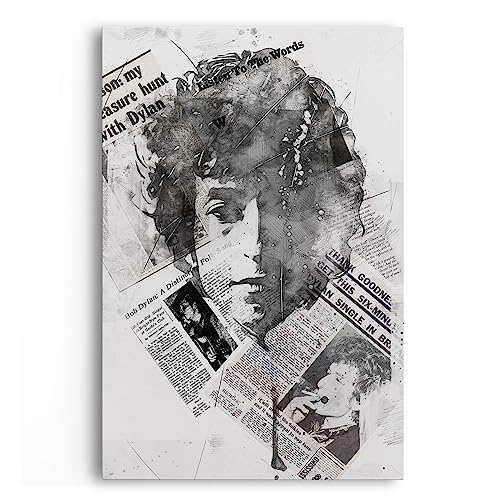 Paul Sinus Musiklegende Bob Dylan Schwarz Weiß Newspaper Art Musiker von Paul Sinus