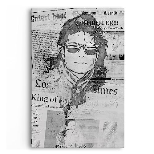 Paul Sinus Musiklegende Michael Jackson Newspaper Art Kunstvoll Schwarz Weiß von Paul Sinus