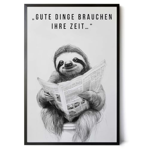 Paul Sinus Poster/Leinwandbild/Rahmenoption Lustiges Faultierbild – Witzige Klo-Deko fürs Gäste-WC – Perfekt für Geduldige Paul Sinus Poster/Leinwandbild/Rahmenoption Lustiges Faultierbild – Witzige Klo-Deko fürs Gäste-WC – Perfekt für Geduldige von Paul Sinus
