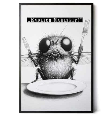 Paul Sinus Poster/Leinwandbild/Rahmenoption Lustiges Fliegenbild – Witzige Klo-Deko fürs Gäste-WC – Perfekt für Humorvolle Paul Sinus Poster/Leinwandbild/Rahmenoption Lustiges Fliegenbild – Witzige Klo-Deko fürs Gäste-WC – Perfekt für Humorvolle von Paul Sinus
