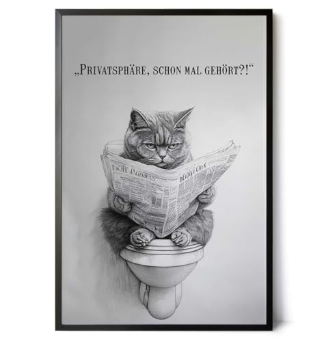 Paul Sinus Poster/Leinwandbild/Rahmenoption Lustiges Katzenbild – Freche Klo-Deko fürs Gäste-WC – Perfekt für Humorvolle Paul Sinus Poster/Leinwandbild/Rahmenoption Lustiges Katzenbild – Freche Klo-Deko fürs Gäste-WC – Perfekt für Humorvolle von Paul Sinus