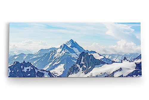 Paul Sinus Wandbild 120x50cm Alpen Berge Gebirge Schnee Schneegipfel Blau von Paul Sinus