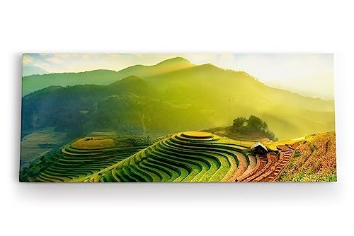 Paul Sinus Wandbild 120x50cm Asien Thailand Reisfelder Berge Hügel Natur Landschaft Grün von Paul Sinus