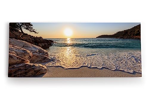 Paul Sinus Wandbild 120x50cm Bucht Strand Sonnenuntergang Meer Horizont von Paul Sinus