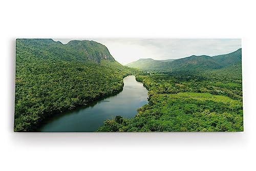 Paul Sinus Wandbild 120x50cm Fluss Thailand Landschaft Dschungel Tropisch Berge Grün von Paul Sinus