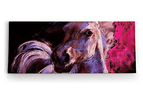 Paul Sinus Wandbild 120x50cm Pferd Wildpferd Mustang Kunstvoll Abstrakt Rosa von Paul Sinus