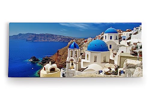 Paul Sinus Wandbild 120x50cm Santorini Mittelmeer Meer Blau weiße Häuser Griechenland von Paul Sinus