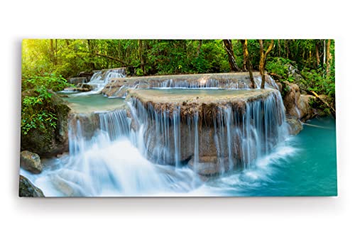 Paul Sinus Wandbild 120x60cm Erawan Falls Thailand Wasserfälle im Dschungel Natur von Paul Sinus