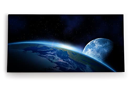 Paul Sinus Wandbild 120x60cm Erde Mond Universum Sterne All Planet Weltall von Paul Sinus