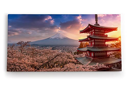 Paul Sinus Wandbild 120x60cm Japan Fuji Berg Kirschblüten Tempel Vulkan von Paul Sinus