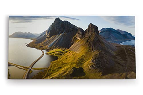 Paul Sinus Wandbild 120x60cm Landschaft in Island Berge Natur Klippen Flüsse Meer von Paul Sinus